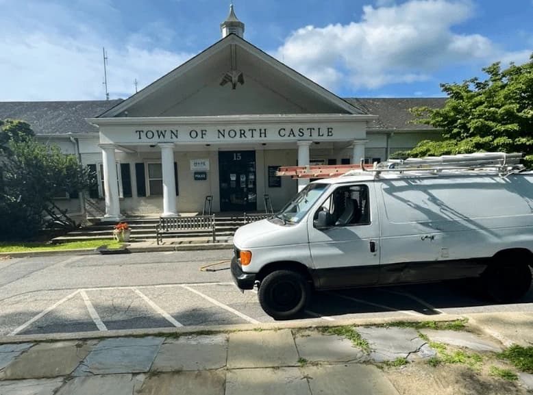 Avon Power Washing commercial cleaning team at work in Avon business district