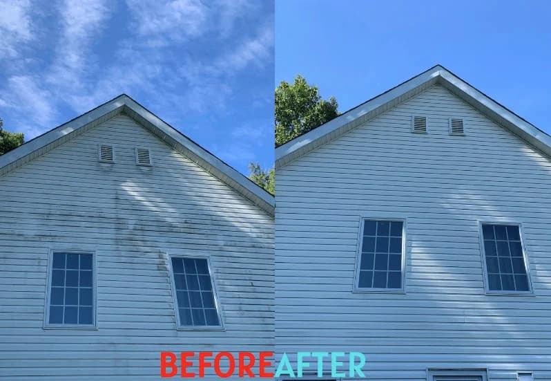 Avon Power Washing professional performing house washing service in Avon