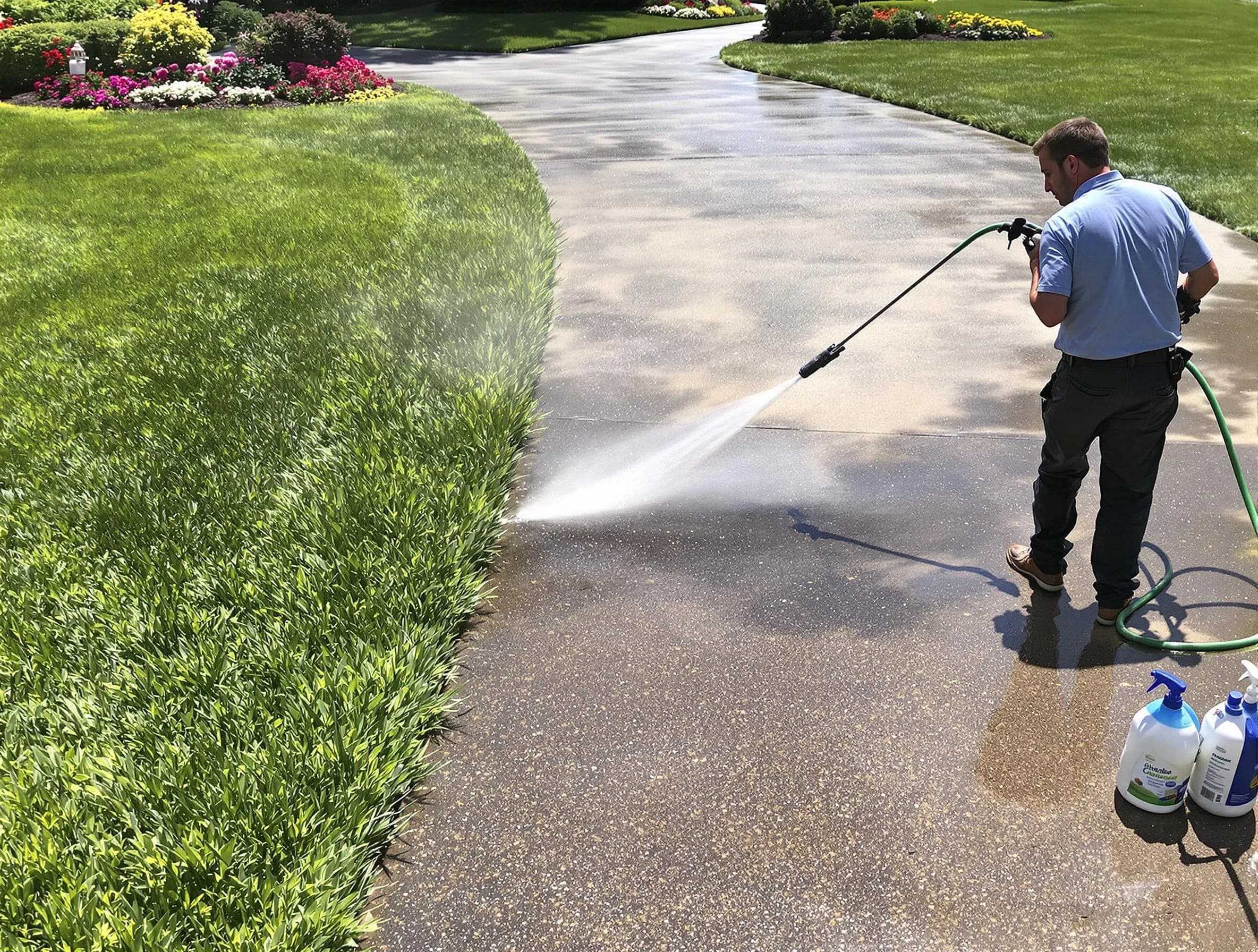 Before and after pressure washing by Avon Power Washing in Avon